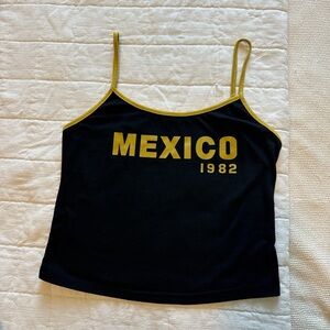 Source Unknown Black and Gold Mexico 1982 Camisole
